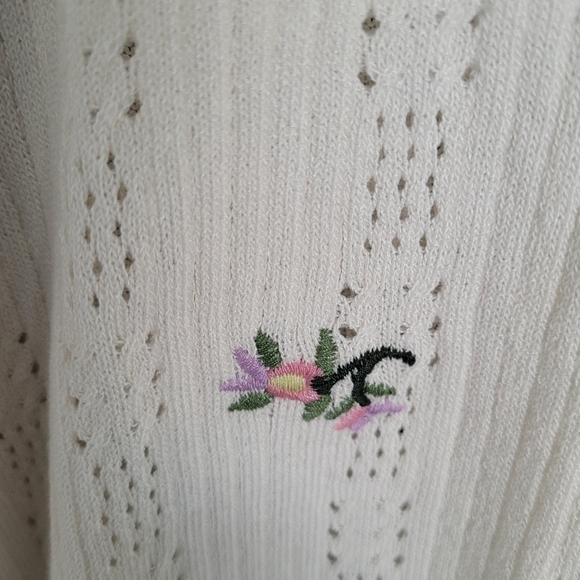 COPY - Vintage cleo | pointelle floral embroidered cardigan - Picture 5 of 6